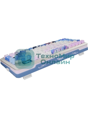 Клавиатура Redragon Flekact Pro гибридная, USB Type-A, Bluetooth, радиоканал, фиолетовый