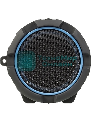 Колонка портативная Hyundai H-PAC220 черный/голубой 10W 1.0 BT/3.5Jack/USB