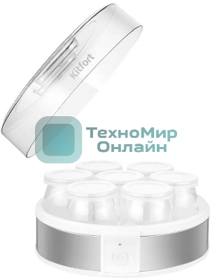 Йогуртница Kitfort КТ-6405 20Вт 7б. 180 мл упр.:механич. серебристый/белый