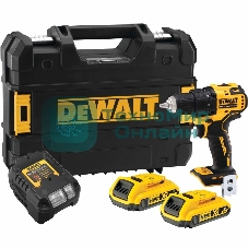 Дрель-шуруповерт DeWalt DCD708D2T-QW, 18В, 2 Ач, 65 Нм, бесщеточный