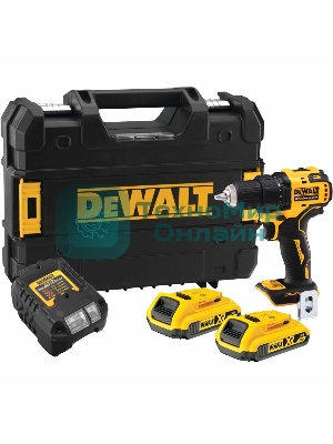 Дрель-шуруповерт DeWalt DCD708D2T-QW, 18В, 2 Ач, 65 Нм, бесщеточный