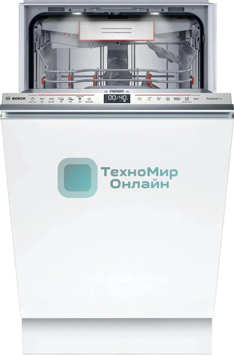 Встраиваемая посудомоечная машина Bosch SPV6ZMX17E, серебристый, 44.8 см, 10 компл., 43 дБ, класс A+++