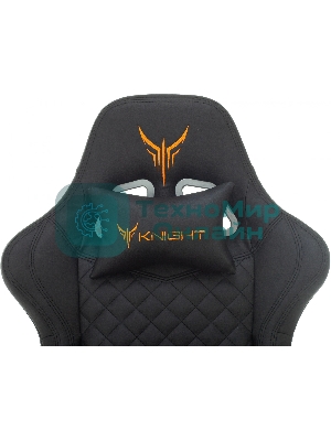 Кресло Knight ARMOR черный, экокожа, 120 кг, механизм качания