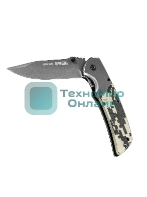 Нож складной Denzel, многоцелевой, системы Liner-Lock, с накладкой G10 на классической рукоятке 79207