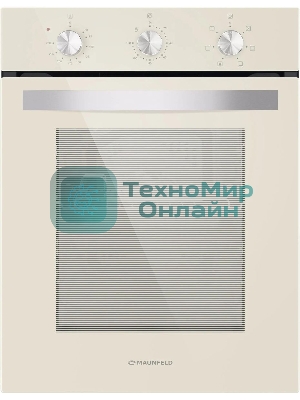 Шкаф духовой электрический Maunfeld EOEC516BG, встраиваемый, 51л, дверца с 2 стеклами, бежевый