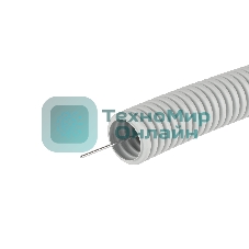 Труба гофрированная ПВХ DKC d16 мм с протяж. сер. (уп.100 м) 91916