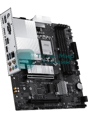 Материнская плата MSI PRO B860M-P WIFI6E, LGA 1851, Intel B860, 4xDDR5 (до 256 ГБ), 4xSATA, 2xM.2 (1xPCIe 5.0, 1xPCIe 4.0), 1xPCIe 5.0 x16, 1xPCIe 4.0 x16, 1xVGA, 1xHDMI, 2xDP, 1x2.5Gb LAN, Wi-Fi 6E, Bluetooth 5.3, 3xUSB-A 5Gbps, 2xUSB-A 2.0, 3x3.5 мм, 7.1, чёрный, mATX
