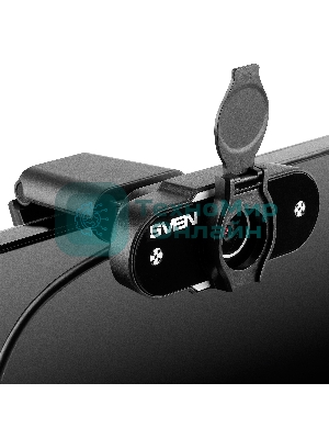 Веб-камера SVEN IC-915 1280x720, 30 кадр/с, USB Type-A, микрофон, шторка приватности, универсальное крепление