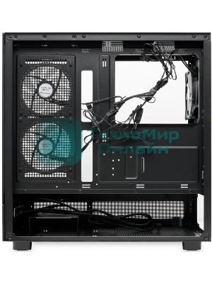Компьютерный корпус HSPD F710, Panoramic Mid Tower, черный, TG, 0.5 SPCC, 3x120мм ARGb E-ATX, ATX, mATX, mITX 185/395/270мм 2x2.5