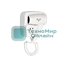 Фен Puff-1200B белый, 1200 Вт, с доп. розеткой