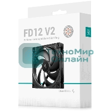 Вентилятор для корпуса Deepcool FD12 V2 120х120x25 черный 4-pin 35.6дБ (R-FD12V2-BKNPN1-G) Ret