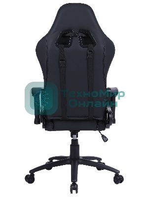 Кресло Cactus CS-CHR-030BL черный, экокожа, подголовник