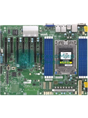 Материнская плата серверная Supermicro H12SSL-NT-B, SP3, чипсет встроен в процессор, 8xDDR4, 8xSATA, 2xM.2, 5xPCI-E 4.0 x16, 2xPCI-E x8, 2x10Gb LAN, 4xUSB-A 3.0, 1xVGA, 1xCOM, ATX