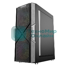 Компьютерный корпус Powercase Mistral T4B, Tempered Glass, 4x 120мм 5-color fan, черный, ATX (CMITB-L4)