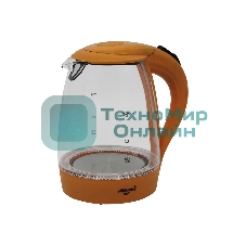 Чайник электрический ATLANTA ATH-2461 оранжевый, стекло, 1,7 л, 2000 Вт, иллюминация