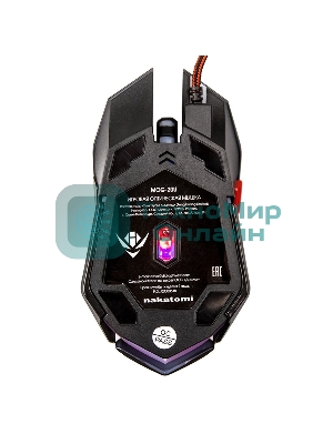 Мышь проводная Nakatomi MOG-20U черный, 2400 dpi, USB, кнопки - 6