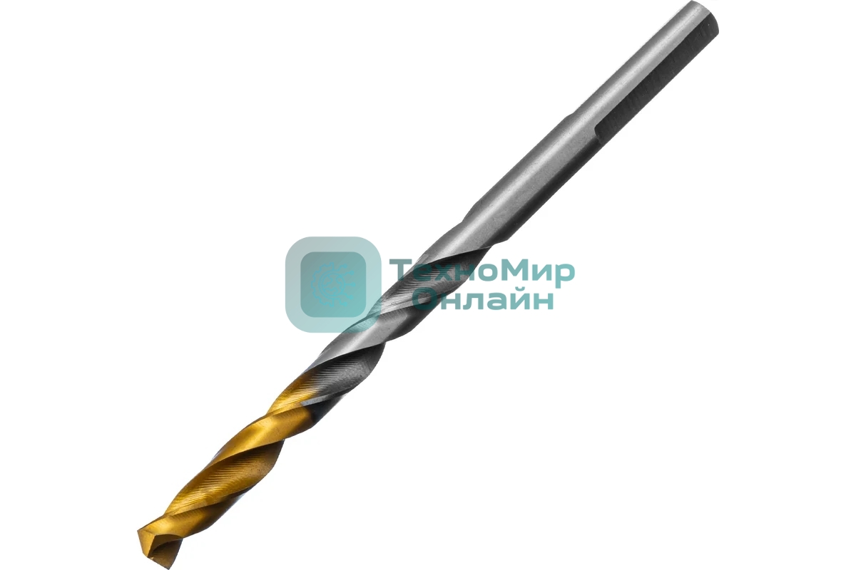 Сверло спиральное по металлу Denzel 5,5 x 93мм, Р6М5, Golden Tip