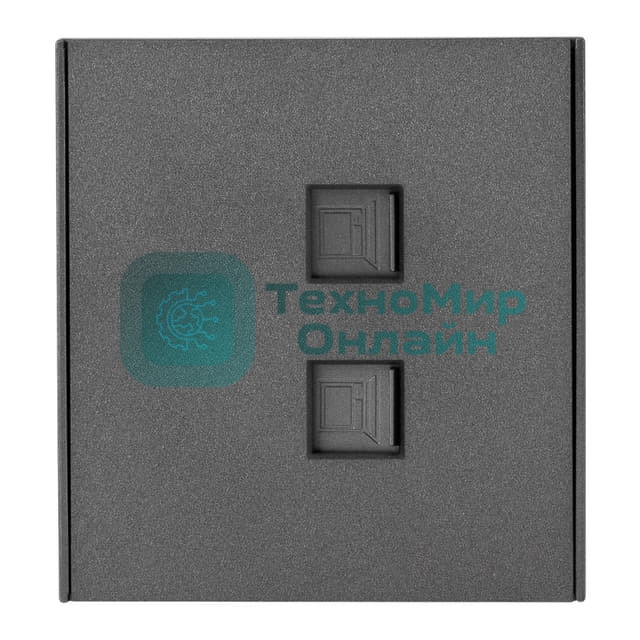 Розетка Kranz STRONG компьютерная двойная RJ45+RJ45 кат6 с/у графит