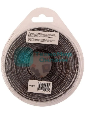 Леска для триммеров Denzel двухкомпонентная квадратная витая 2.4ммх15м extra cord