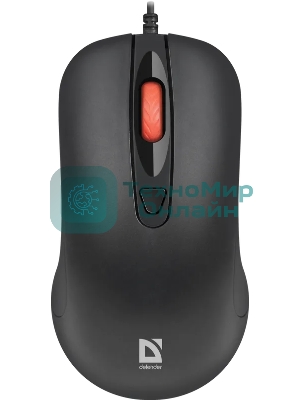 Мышь проводная Defender Omega MB-522 черный, 1600 dpi, USB, кнопки - 4