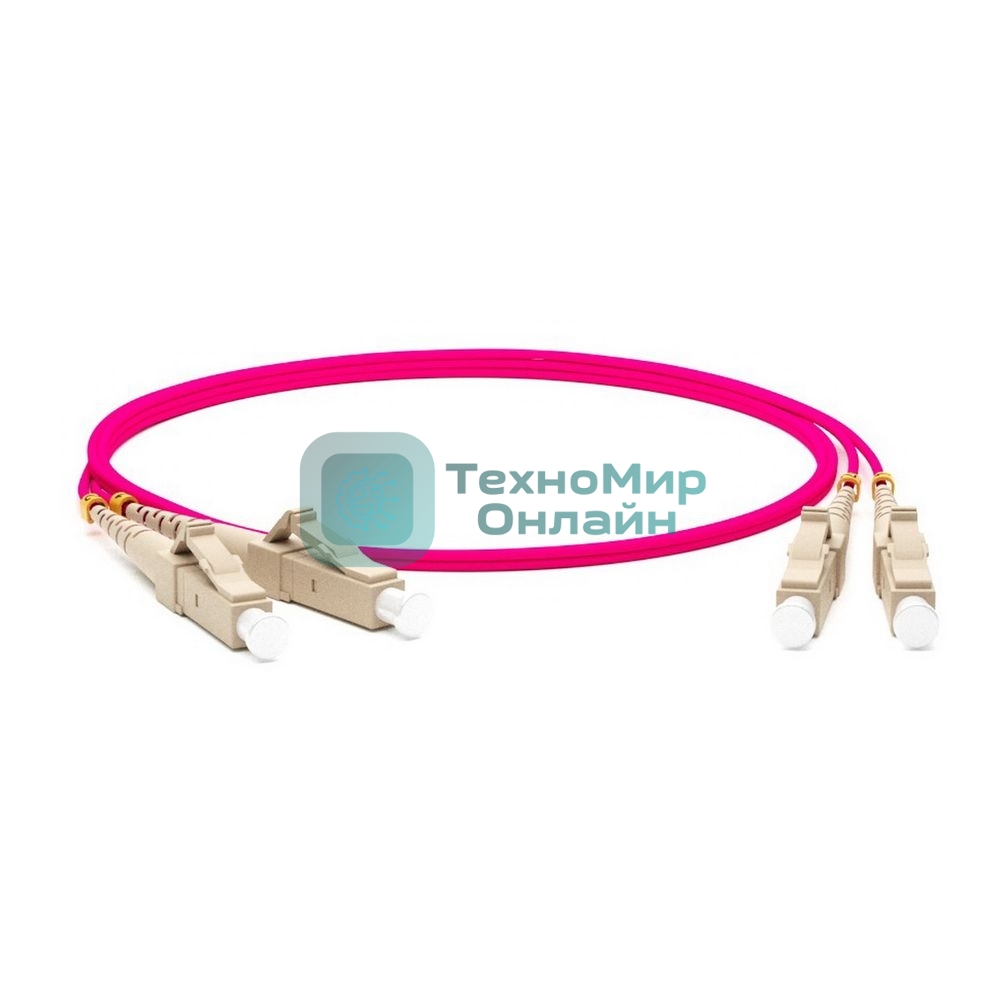 Кабель оптический Hyperline FC-D2-504-LC/PR-LC/PR-H-20M-LSZH-MG Патч-корд волоконно-оптический (шнур) MM 50/125, OM4, LC-LC, duplex, 10G/40G, LSZH, 20м