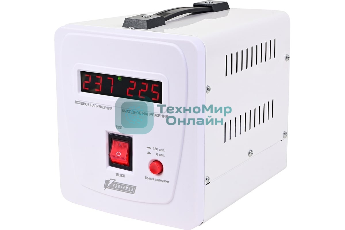 Стабилизатор напряжения PowerMan AVS 1500 E белый