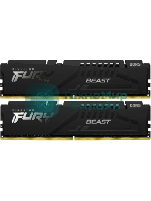 Оперативная память Kingston Fury Beast Black, DDR5, 64GB (2x32GB), 5200 MHz, CL40, с радиатором, чёрный