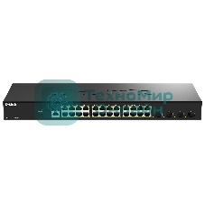 Коммутатор D-Link DGS-1210-28X/ME/C1A, 24×1 Гбит/с + 4×10 Гбит/с SFP+, управляемый