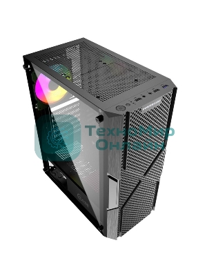 Компьютерный корпус Powercase Mistral T4B, Tempered Glass, 4x 120мм 5-color fan, черный, ATX (CMITB-L4)