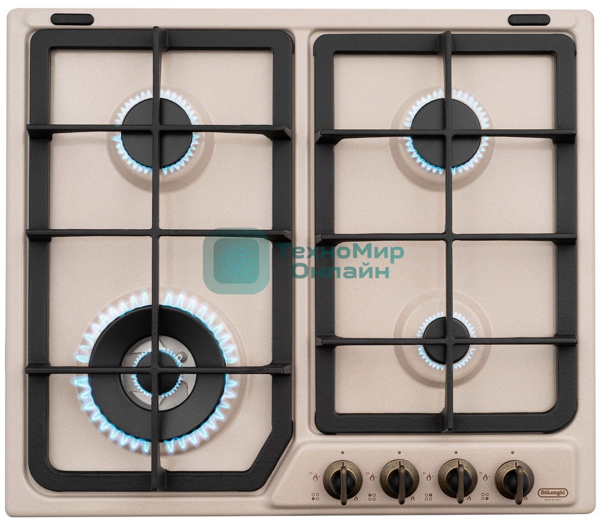 Газовая варочная панель DeLonghi OWF 46 PRO RUS независимая, бежевый