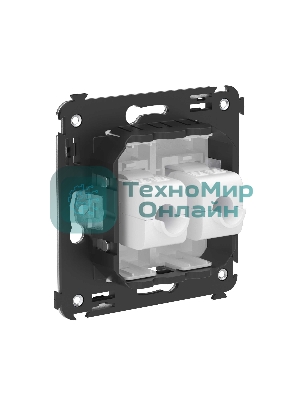 Розетка компьютерная DKC Avanti 4400664 RJ-45 без шторки в стену, кат.5е двойная, 
