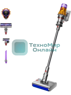 Пылесос вертикальный Dyson V12S Detect Slim Submarine 485350-01 золотой/серый металлик, питание от аккумулятора, 150 Вт, уборка сухая/влажная, пылесборник 0.35 л