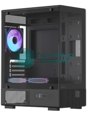 Корпус Formula Crystal Z1CM Plus AR v2 черный без БП mATX 5x120мм 1xUSB3.0 audio bott PSU