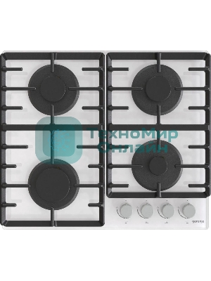 Газовая варочная панель Gorenje GT642AXW, 4 конфорки, закаленное стекло, белый