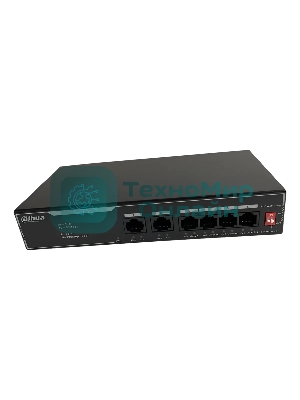 Коммутатор Dahua DH-SF1006LP, 6×100 Мбит/с, неуправляемый