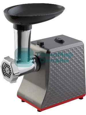 Мясорубка электрическая Hyundai HY-MG2114 графит/серебристый, 1800 Вт, 2.2 кг/мин, реверс, защита от перегрузки, насадки - 4