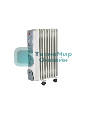 Обогреватель масляный EUROLUX ОМ-EU-9НВ (9 секций) белый, 2400 Вт, 30 м2, термостат 67/3/17