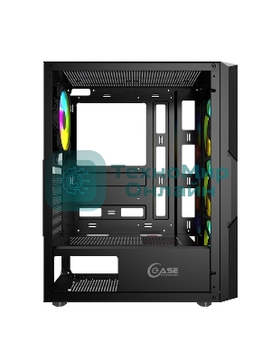 Компьютерный корпус Powercase Mistral T4B, Tempered Glass, 4x 120мм 5-color fan, черный, ATX (CMITB-L4)