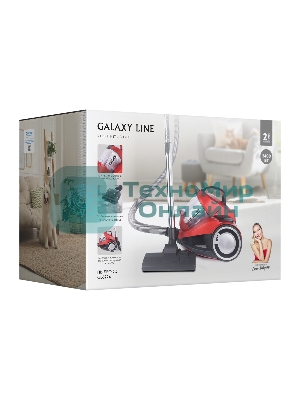 Пылесос Galaxy Line GL 6224 красный/черный, 300/2400 Вт, уборка сухая, пылесборник контейнер 2 л