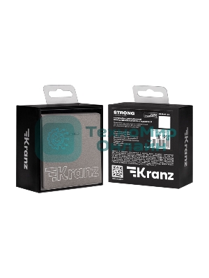 Выключатель Kranz STRONG 1 кл проходной (переключатель) с подсветкой 10А с/у графит