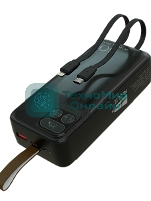 Портативный аккумулятор More choice (4620202550637) PB55-30 с кабелем 1USB 3.0A 22.5W PD - 30000mAh черный