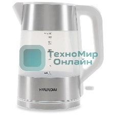 Чайник электрический Hyundai HYK-P4025 1.9 л, 2200 Вт, белый (корпус: пластик)