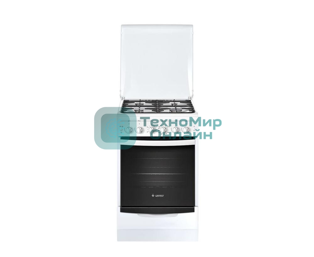 Плита комбинированная Gefest ПГЭ 5101-02 белый, конфорок 4 газовых, духовка 55 л, 50 см x 85 см x 58.5 см