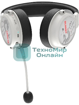 Гарнитура Bloody MR590 Sports Red белый/чёрный, беспроводная + проводная, Bluetooth, до 35 ч