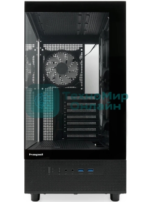 Компьютерный корпус HSPD F710, Panoramic Mid Tower, черный, TG, 0.5 SPCC, 3x120мм ARGb E-ATX, ATX, mATX, mITX 185/395/270мм 2x2.5