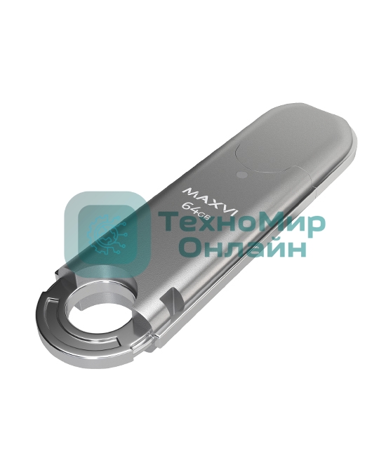 Флешка USB Maxvi P2 silver (FD64GBUSB20C10P2), 64Gb, USB 2.0, R/W 20/10, серебристый