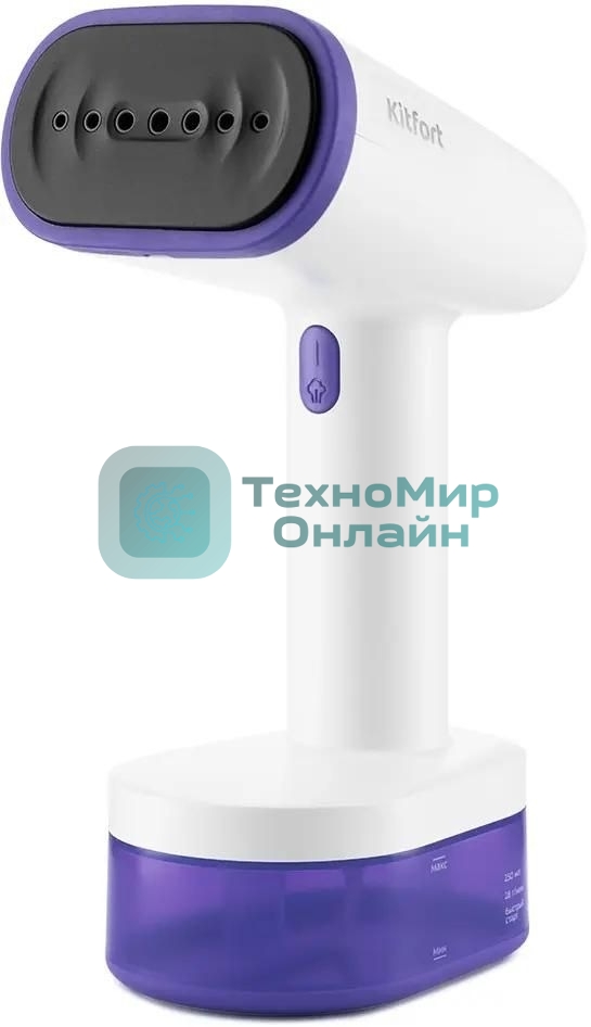 Отпариватель Kitfort КТ-985-1 фиолетовый, 1600 Вт, 28 г/мин, 250 мл