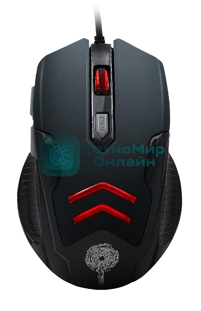 Мышь проводная Qumo Crypt M57 черный, 3200 dpi, USB, кнопки - 6