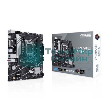 Материнская плата ASUS PRIME B760M-K, LGA 1700, Intel B760, 2xDDR5, 4xSATA, 2xM.2, 1xPCIe 4.0 x16, 2xPCIe x1, 1xHDMI, 1xVGA, 1x 2.5Gb LAN, 2xUSB-A 3.2 Gen 1, 2xUSB-A 2.0, 3x3.5 мм, 7.1, mATX
