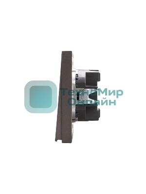 Выключатель Kranz STRONG 1 кл проходной (переключатель) с подсветкой 10А с/у графит